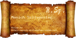 Menich Szilveszter névjegykártya